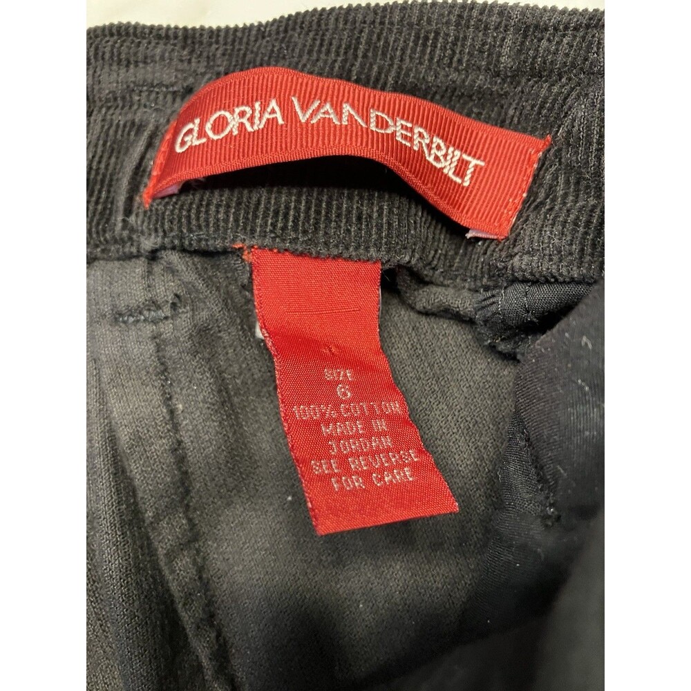 Gloria Vanderbilt Womens Tall Black Corduroy Pants Size 6 - Picture 2 of 6
